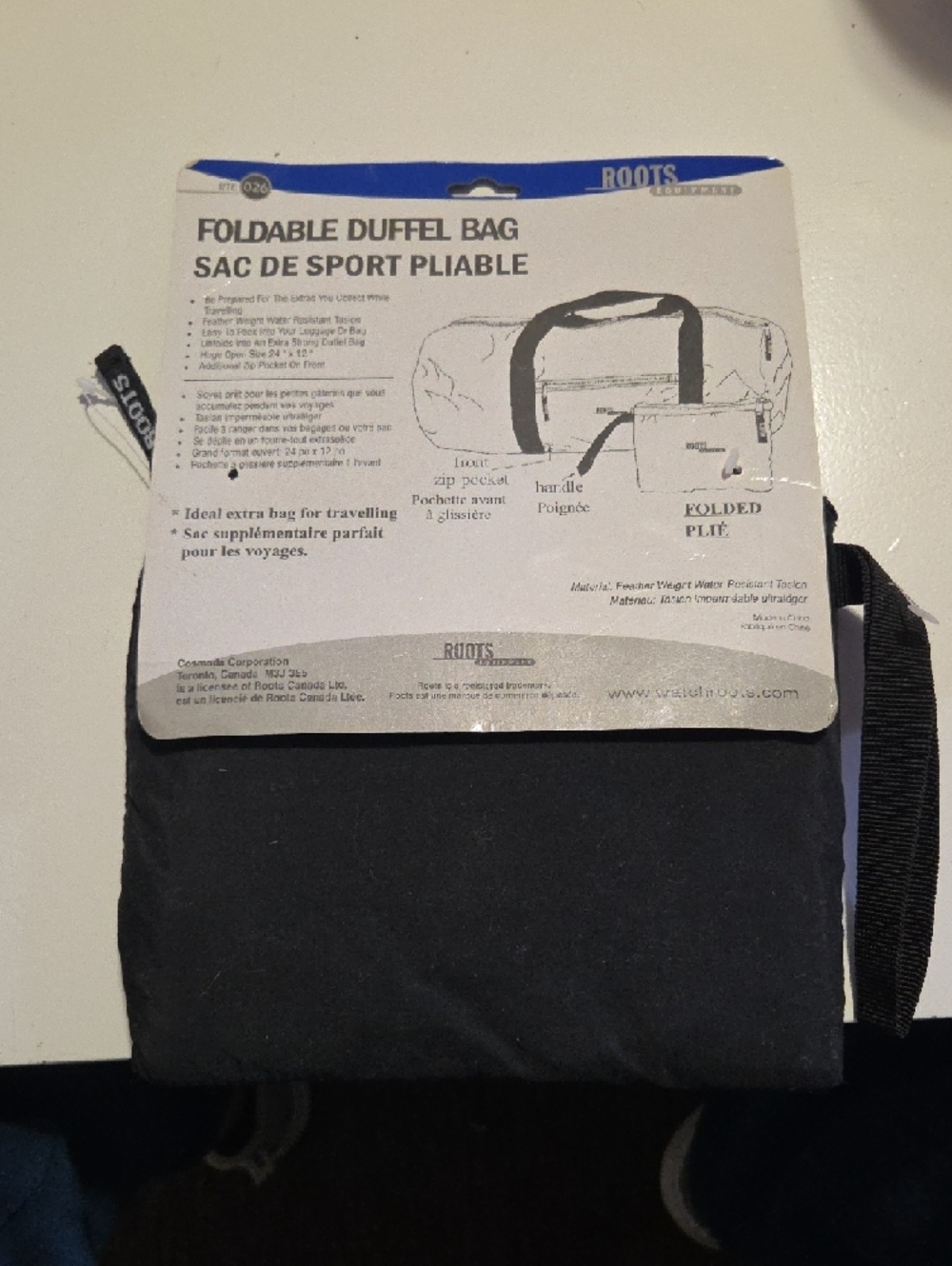 Roots Foldable Duffel Bag - Black - Picture 4 of 5